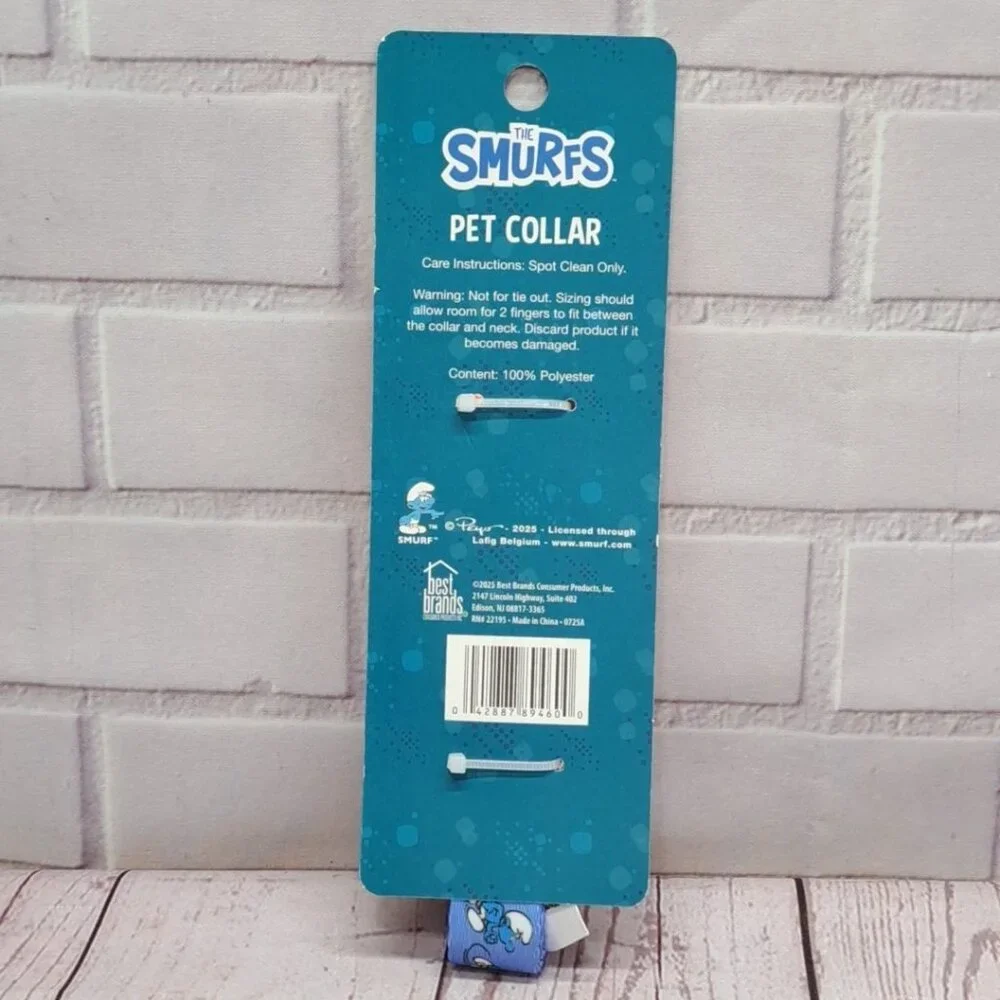 Peyo Smurfs All Over Graphics Pet Collar S/M 11